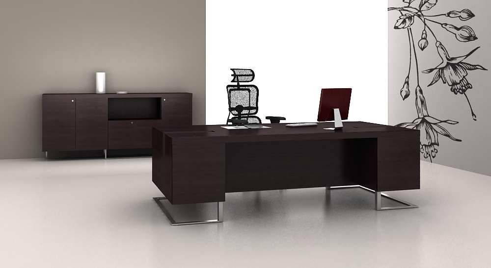 Office Desk|Complete Set Office Furniture|Office Furniture|High-grade Executive Desk|实木大班台|实木大班桌|大班台|大班桌|总裁台|总经理台 CG-FLPK01
